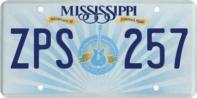 MS license plate ZPS257
