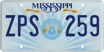 MS license plate ZPS259