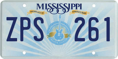 MS license plate ZPS261