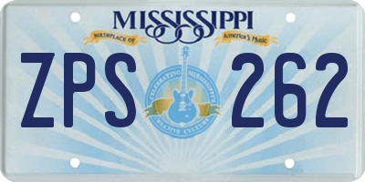 MS license plate ZPS262