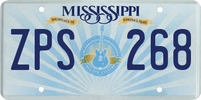 MS license plate ZPS268