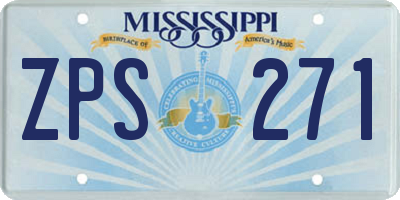 MS license plate ZPS271
