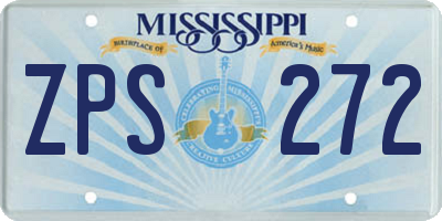 MS license plate ZPS272