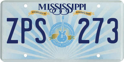 MS license plate ZPS273