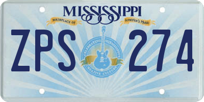 MS license plate ZPS274