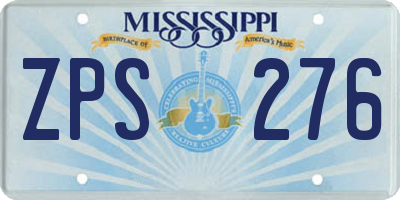 MS license plate ZPS276