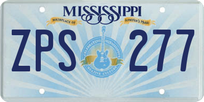MS license plate ZPS277