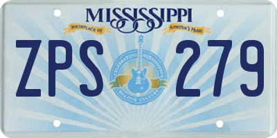 MS license plate ZPS279