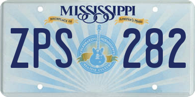 MS license plate ZPS282