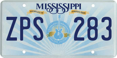 MS license plate ZPS283
