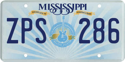 MS license plate ZPS286