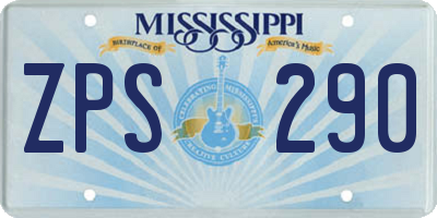 MS license plate ZPS290