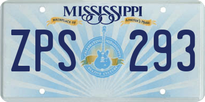 MS license plate ZPS293