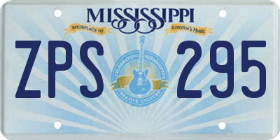MS license plate ZPS295