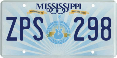 MS license plate ZPS298