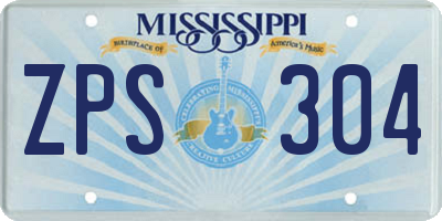 MS license plate ZPS304