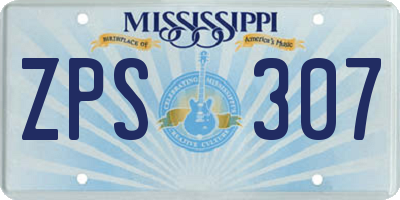 MS license plate ZPS307