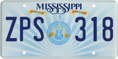 MS license plate ZPS318