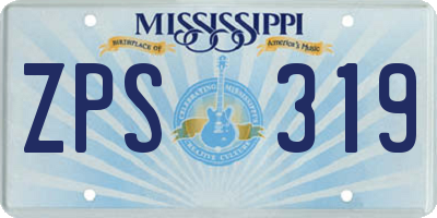 MS license plate ZPS319