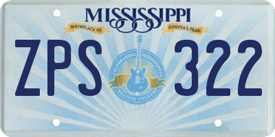 MS license plate ZPS322