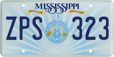 MS license plate ZPS323