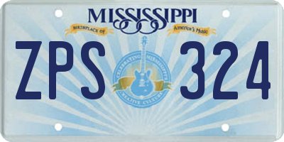 MS license plate ZPS324