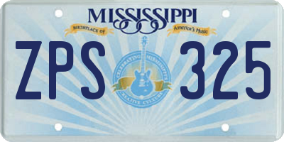 MS license plate ZPS325