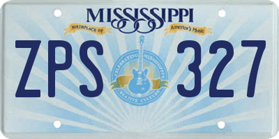 MS license plate ZPS327