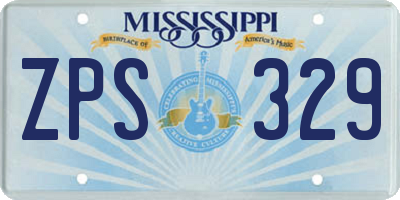 MS license plate ZPS329