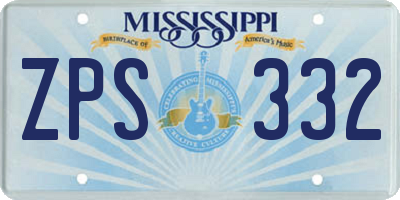 MS license plate ZPS332
