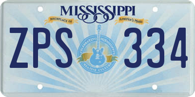 MS license plate ZPS334