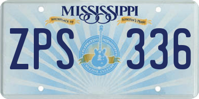 MS license plate ZPS336