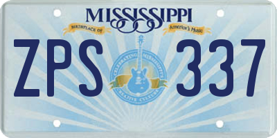 MS license plate ZPS337