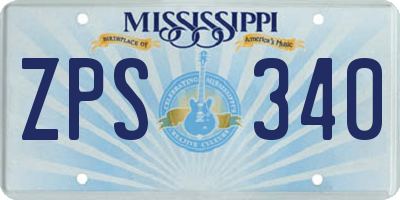 MS license plate ZPS340