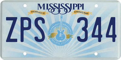 MS license plate ZPS344