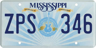 MS license plate ZPS346