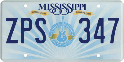 MS license plate ZPS347