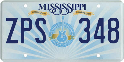 MS license plate ZPS348