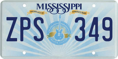 MS license plate ZPS349