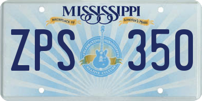 MS license plate ZPS350