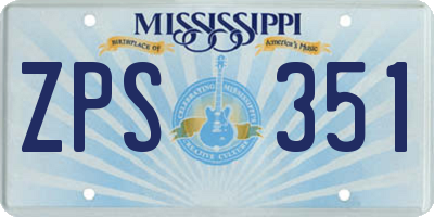 MS license plate ZPS351