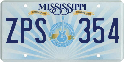 MS license plate ZPS354