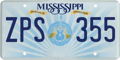 MS license plate ZPS355