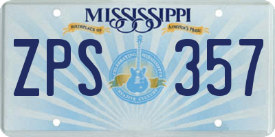 MS license plate ZPS357