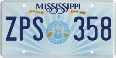 MS license plate ZPS358