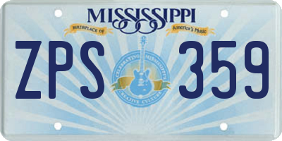 MS license plate ZPS359