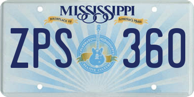 MS license plate ZPS360