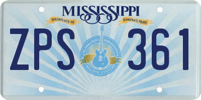 MS license plate ZPS361