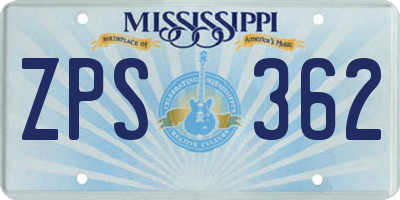 MS license plate ZPS362