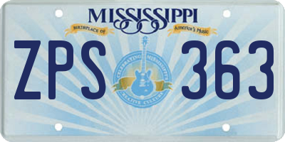 MS license plate ZPS363